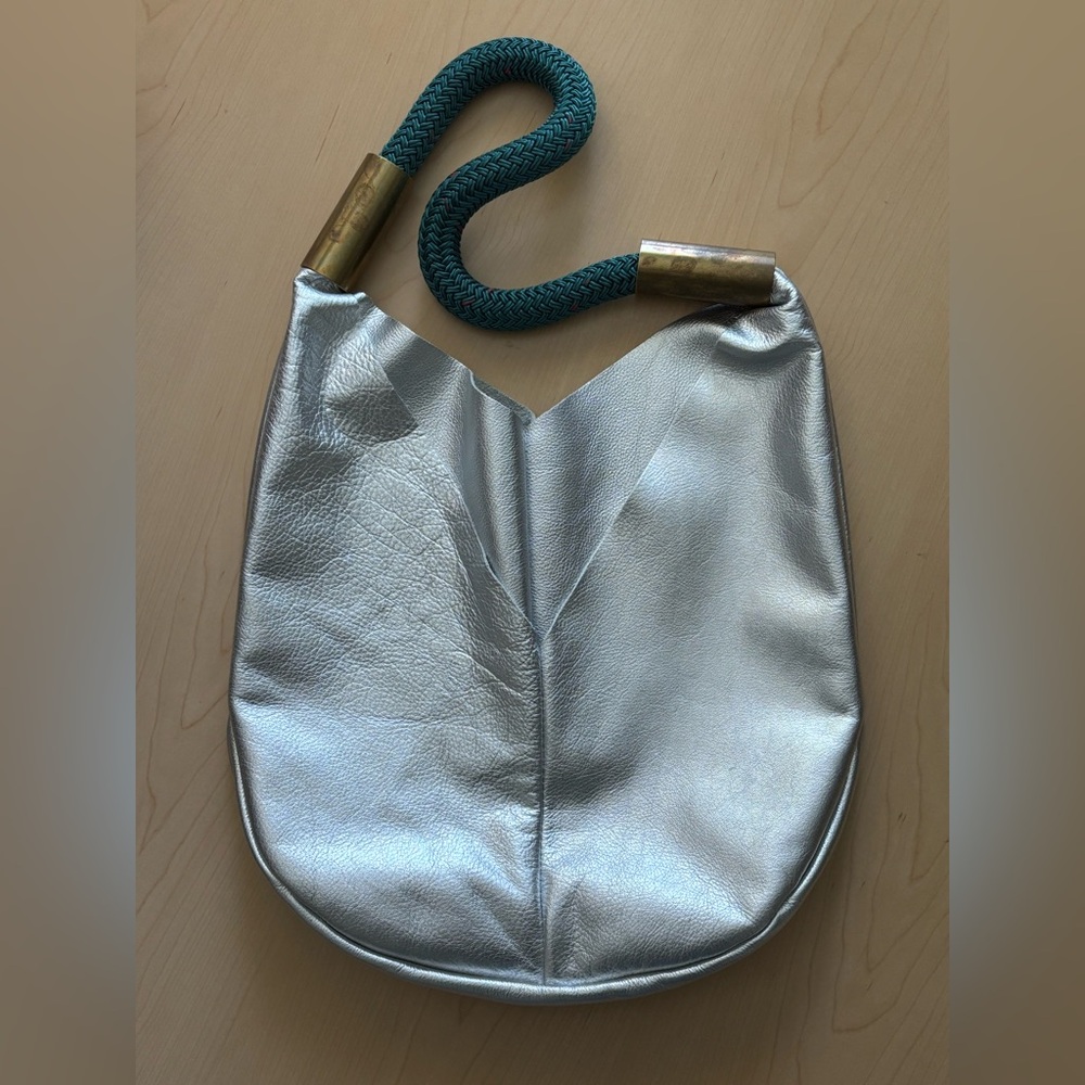 Wildwood Oyster Co Large Silver Metallic Bag